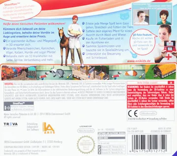 Me and My Furry Patients 3D (Europe) (En,Fr,De,Es,It,Nl) box cover back